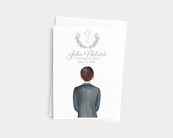 Confirmation Card For Girl or Boy, Catholic Celebration Gift