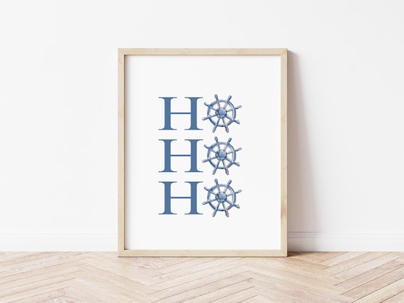 Ship Wheel Helm Ho Coastal Christmas Instant Download
