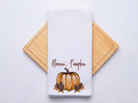 Hello Pumpkin Fall Kitchen and Bathroom Hand Towel Gift For Fall Housewarming