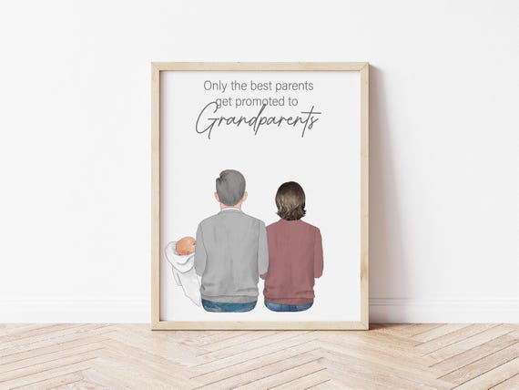 Promoted to Grandparents Personalized Digital Download Portrait