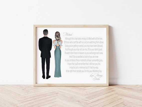 Sister of the Groom Memorial Wedding Portrait, Digital Download