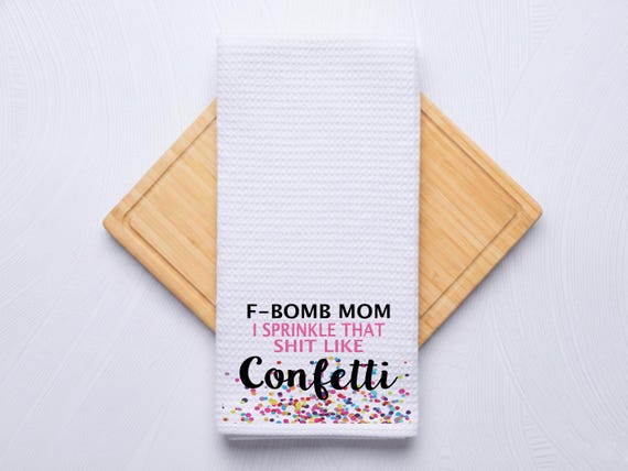 F Bomb Mom Waffle Weave Towel, Personalized Mother's Day Gift