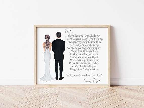 Father of the Bride Walk Me Down The Aisle Digital Download Portrait