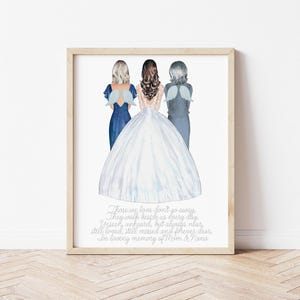 Mother of the Bride Memorial Portrait, Digital Download Those We Love Poem with Grandmother