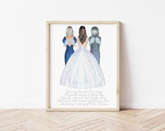 Those We Love Poem Memorial Portrait for Mom and Grandmother of the Bride, Digital Download