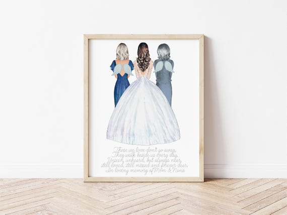 Those We Love Poem Memorial Portrait for Mom and Grandmother of the Bride, Digital Download