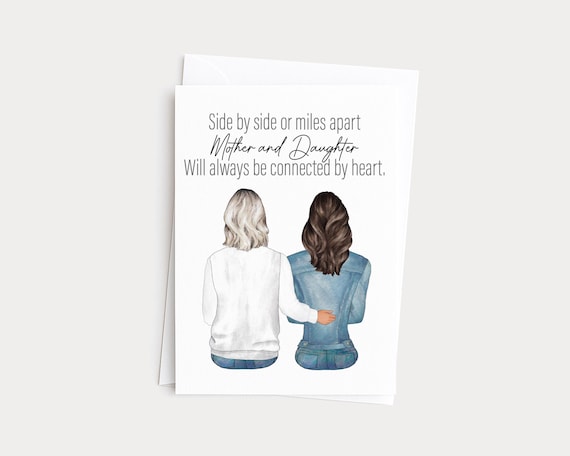Long Distance Mother's Day Greeting Card, Personalized Portrait