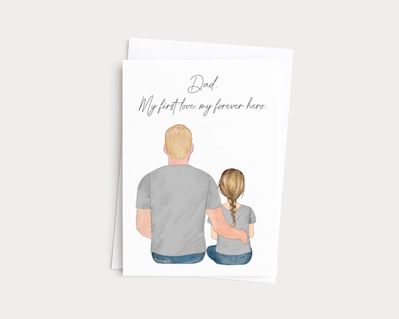 Personalized Father's Day Portrait Card from Kids