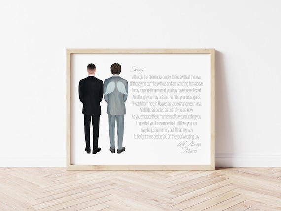 Brother of the Groom Memorial Portrait for Wedding Day Digital Download