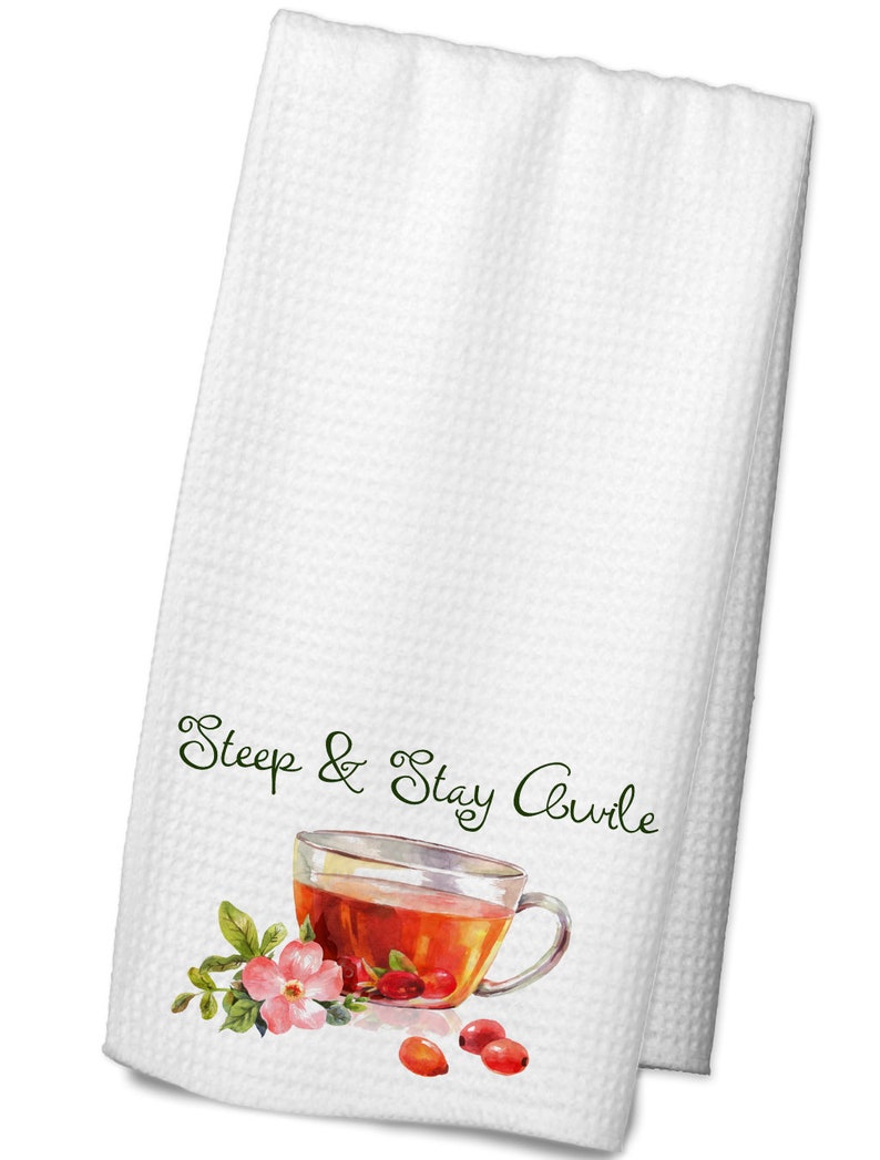 Wedding Steep and Stay Awhile Kitchen Decor Gift for Housewarming Birthday Christmas