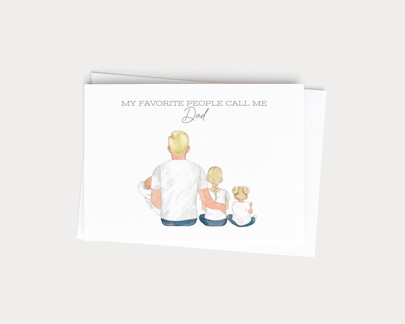 Personalized Father's Day Portrait Card from Kids