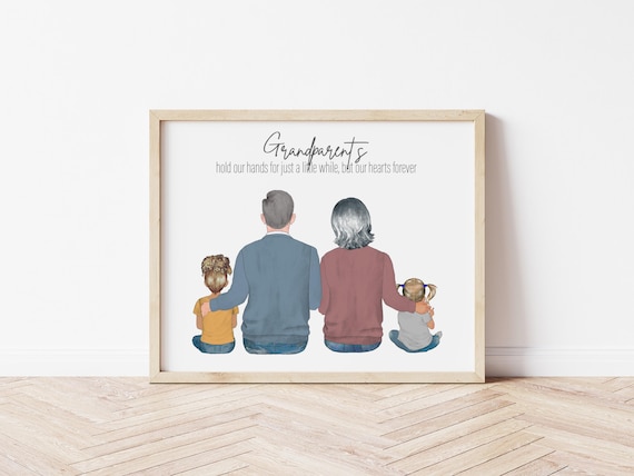 Personalized Grandparents Portrait: Custom Digital Art Gift (Digital Download, 8x10 JPEG