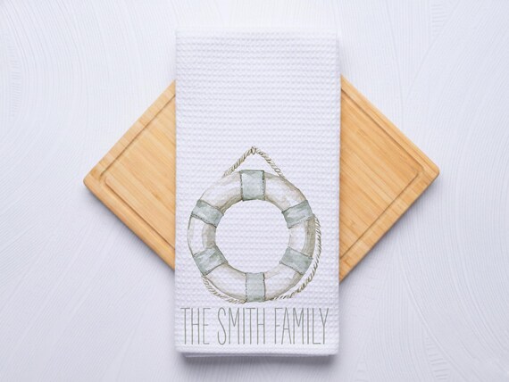 Life Preserver Ring Towel for Kitchen and Bathrooms, Coastal Hostess Gift