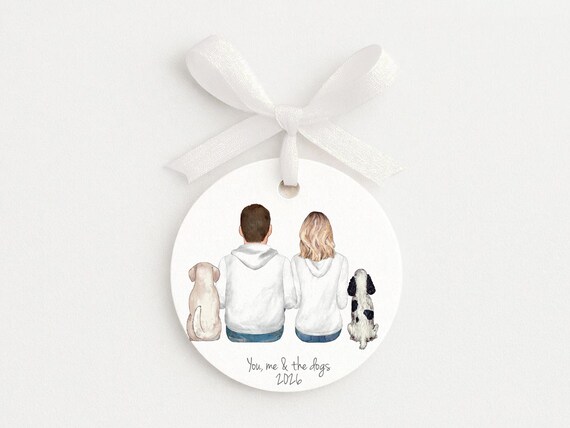 You Me and The Dogs Personalized Ornament for Couples and Pets