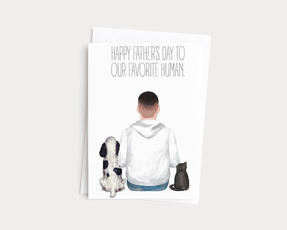 Personalized Father's Day Portrait Card from Pets