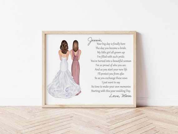 Mother of the Bride Family Wedding Illustration, Digital Download Your Big Day Is Here
