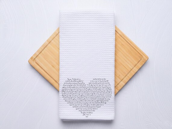Custom Lyrics Towel For Wedding Song Or Vows Gift