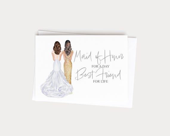 Be My Maid of Honor Personalized Greeting Card for Wedding Day