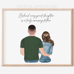 Personalized Father&#39;s Day Portrait: Custom Dad Wall Art (Digital Download)