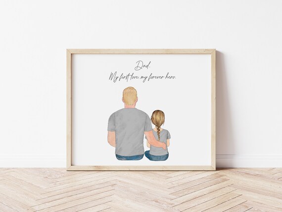 My Father My Hero Personalized Father's Day Portrait: Custom Dad Wall Art (Digital Download)