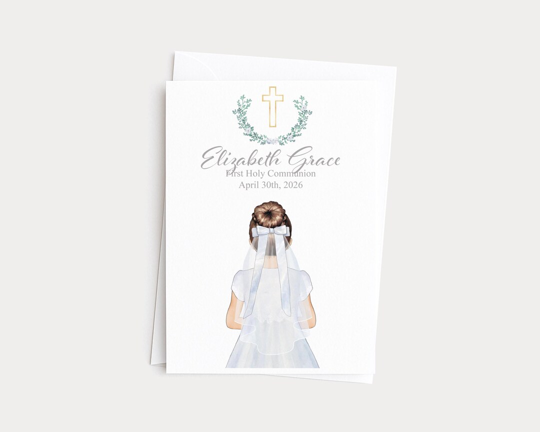 First Holy Communion Card for Girl or Boy, Catholic Celebration Gift - Etsy