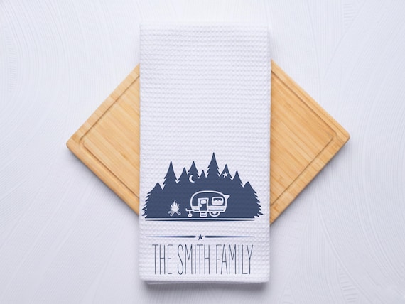 Personalized Camper Family Kitchen Hand Towel Gift
