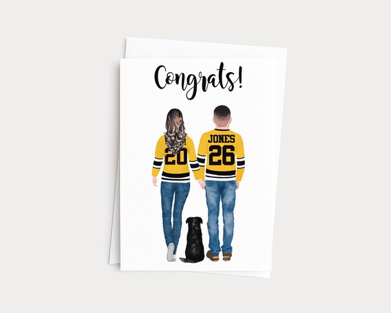 Ice Hockey Couple Personalized Greeting Card for All Occasions