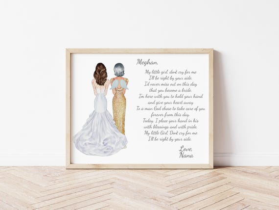 Personalized Grandmother of the Bride Memorial Portrait, Custom Wedding Gift (Digital Download)