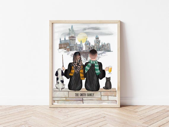 Wizard Couple Art Digital Download Portrait Gift