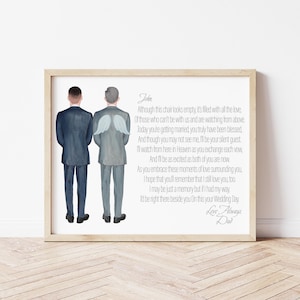Vater des Bräutigams Portrait, Hochzeitsgeschenk, Verstorbenes Elternteil (Digitaler Download)