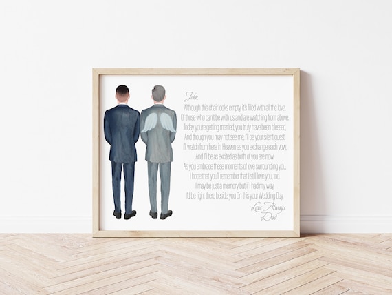 Father of the Groom Memorial Portrait, Wedding Gift, Deceased Parent (Digital Download)