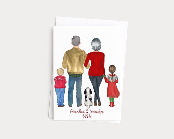 For Our Grandparents Custom Christmas Card Personalized with Pets
