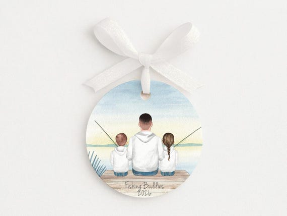 Personalized Grandparent or Parents Ornament • Fishing Buddies • Customized • Pet Portrait