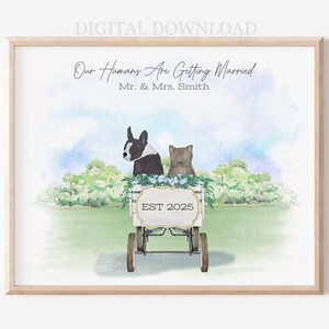 Personalized Pet Wedding Portrait: Bride & Groom Gift (Digital Download)