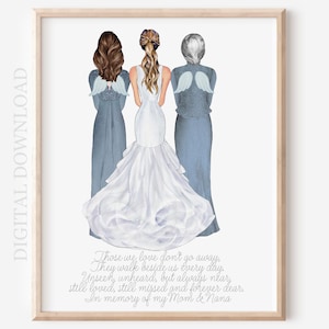 Personalized Wedding Memorial Print: Mother, Daughter, Grandmother (Digital Download)