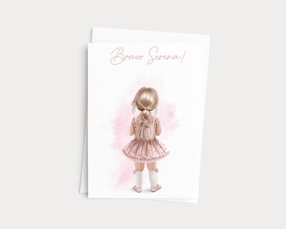 Personalized Ballerina Dancer Greeting Card Gift