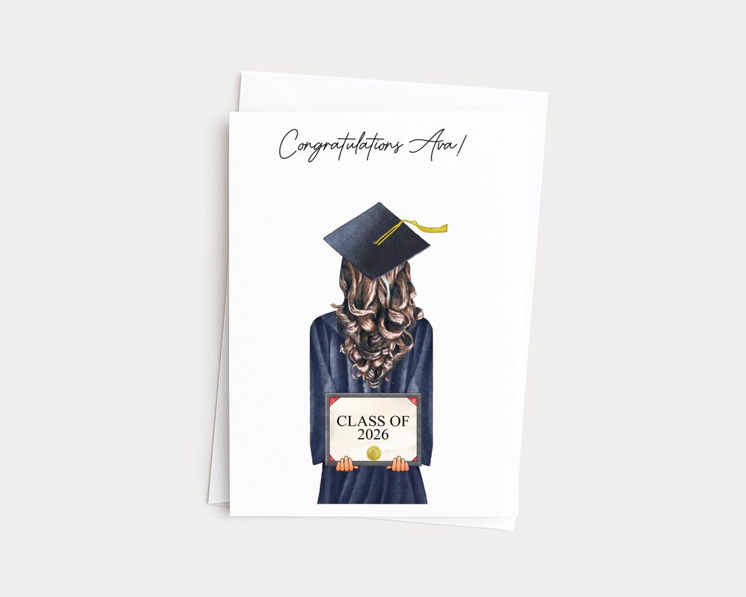 College or High School Custom Graduation Portrait Card Gift - Etsy