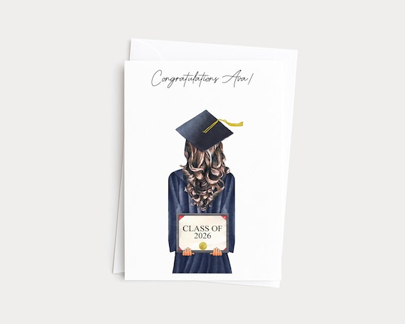 College or High School  Custom Graduation Portrait Card Gift
