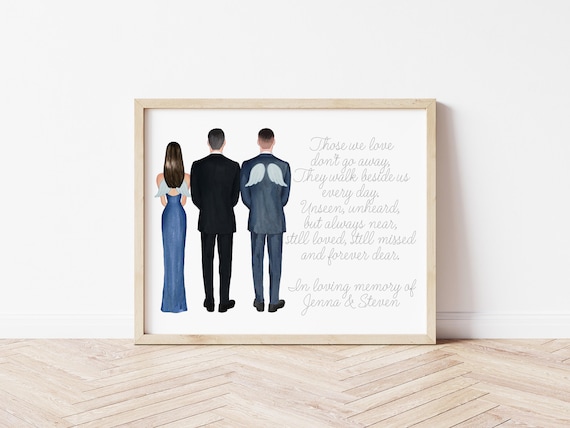 Siblings of the Groom Custom Personalized Wedding Portrait, Digital Download