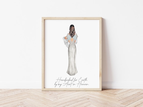 Handpicked for Earth by my Aunt in Heaven Personalized Digital Download Portrait