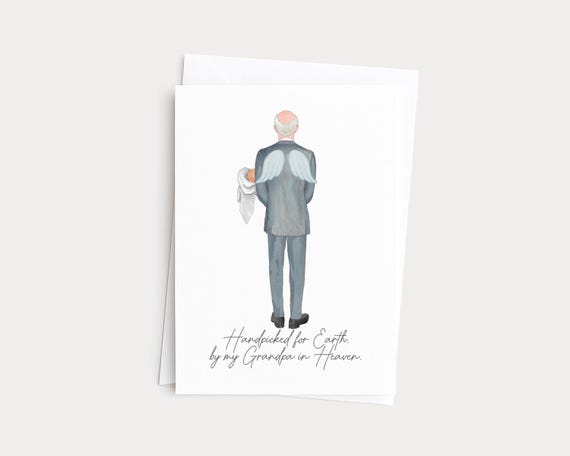 Handpicked for Earth By My Grandpa in Heaven Greeting Card Portrait