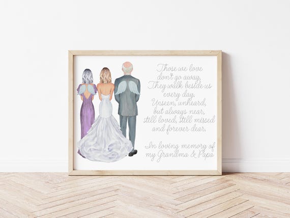 Grandparents of the Bride Memorial Portrait, Custom Wedding Gift (Digital Download)