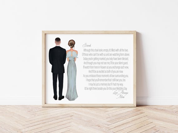 Mother of the Groom Personalized Memorial Portrait, Digital Download