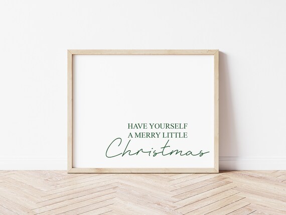 Merry Little Christmas Wall Art: Minimalist Holiday Decor (Digital Download)