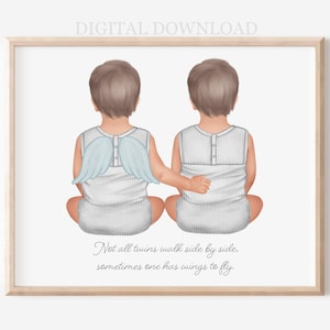Twin Loss Memorial Portrait: Stillbirth Gift for Mom (Digital Download)