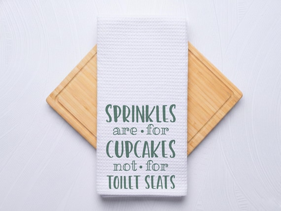 Cupcake Sprinkles Funny Bathroom Waffle Weave Hand Towel
