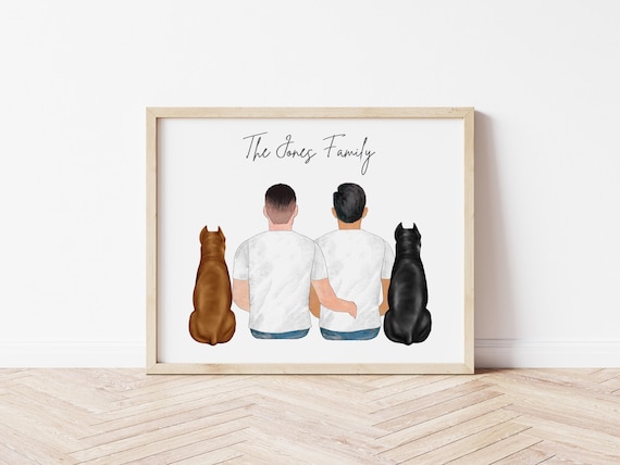 Same Sex Family Couple Portrait: Family Wall Art (Digital Download)