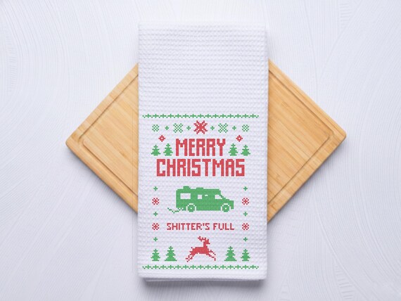 Shitter's Full Custom Hand Towel for Bathroom Christmas Decor