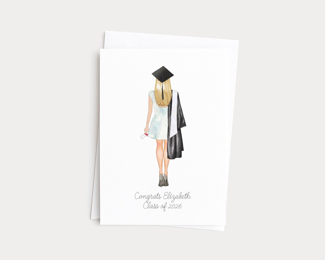 College or High School Custom Graduation Portrait Card Gift - Etsy