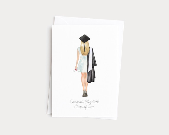 College Or High School Custom Graduation Portrait Card Gift